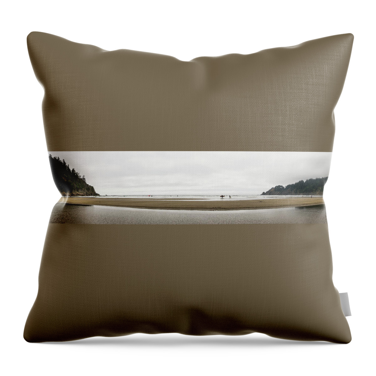Oregon Throw Pillow featuring the photograph Little Sand Beach Oregon Panorama by Lawrence S Richardson Jr