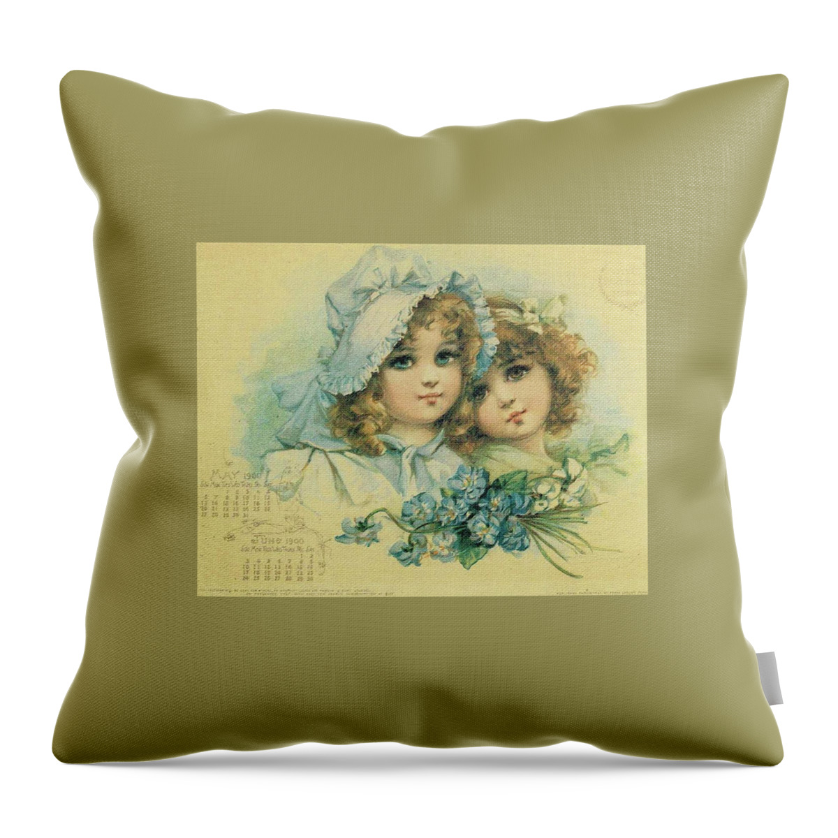 Frances Brundage Throw Pillow featuring the painting Little Sweethearts 6 by Reynold Jay