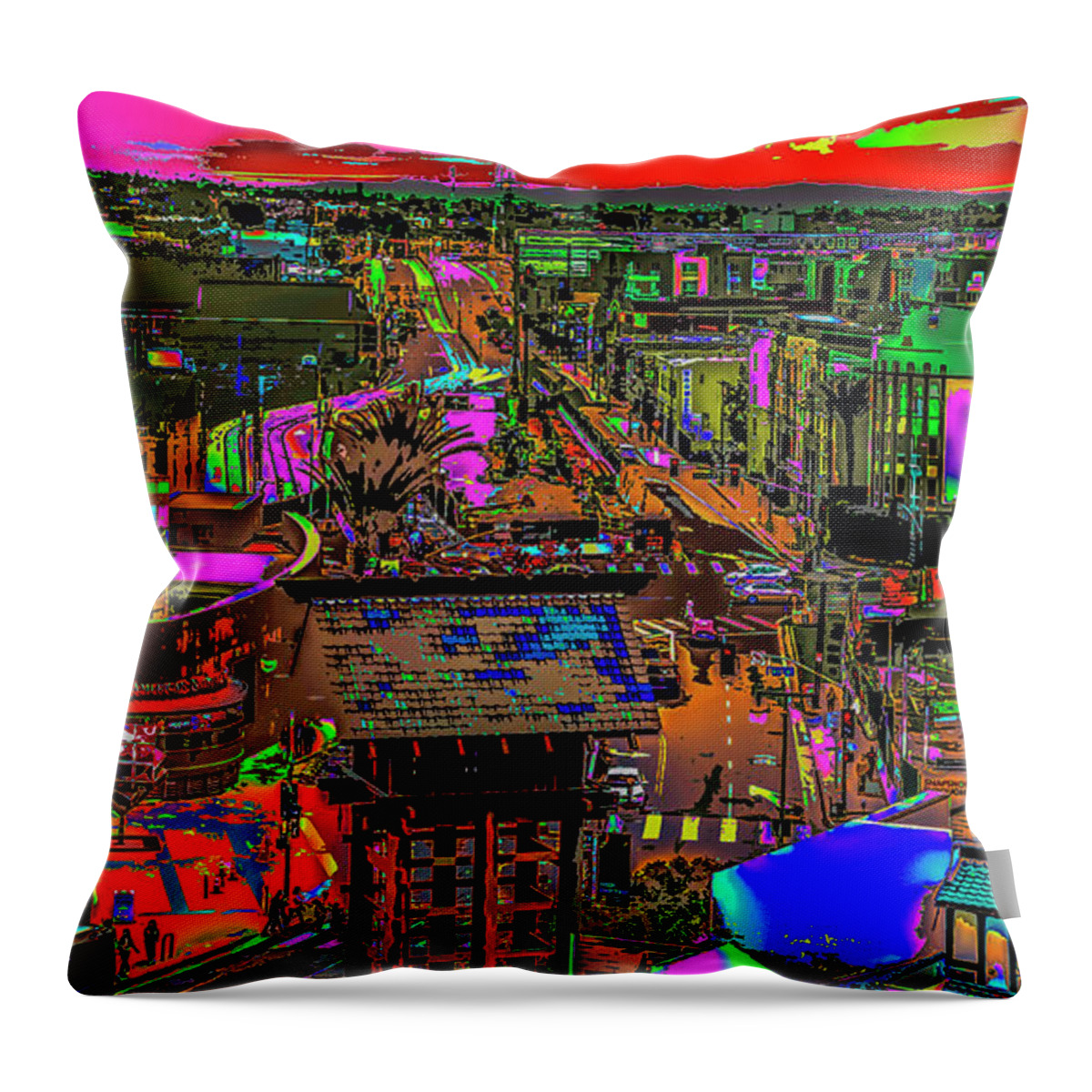 James Throw Pillow featuring the photograph Little Tokyo Colorfication by Kenneth James