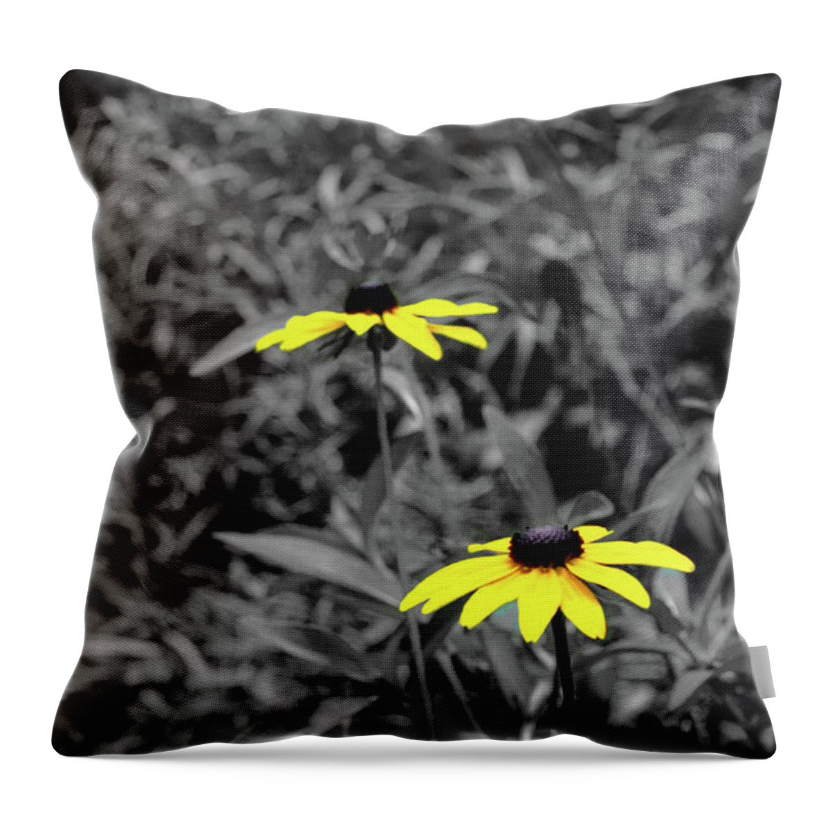 Flowers Throw Pillow featuring the photograph Little yellows by Bradley Dever