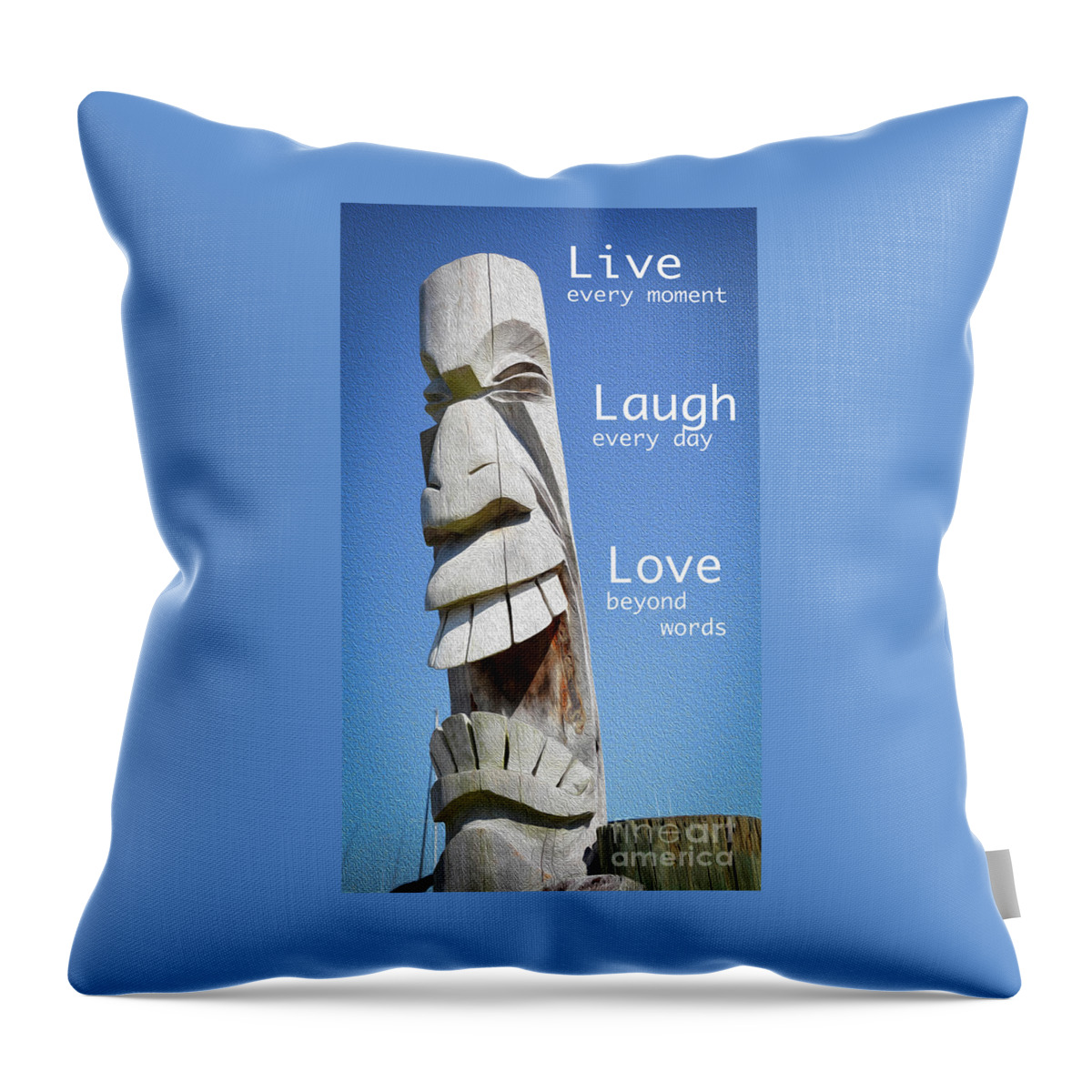 Poster Throw Pillow featuring the photograph Live Laugh Love by Lisa Kilby