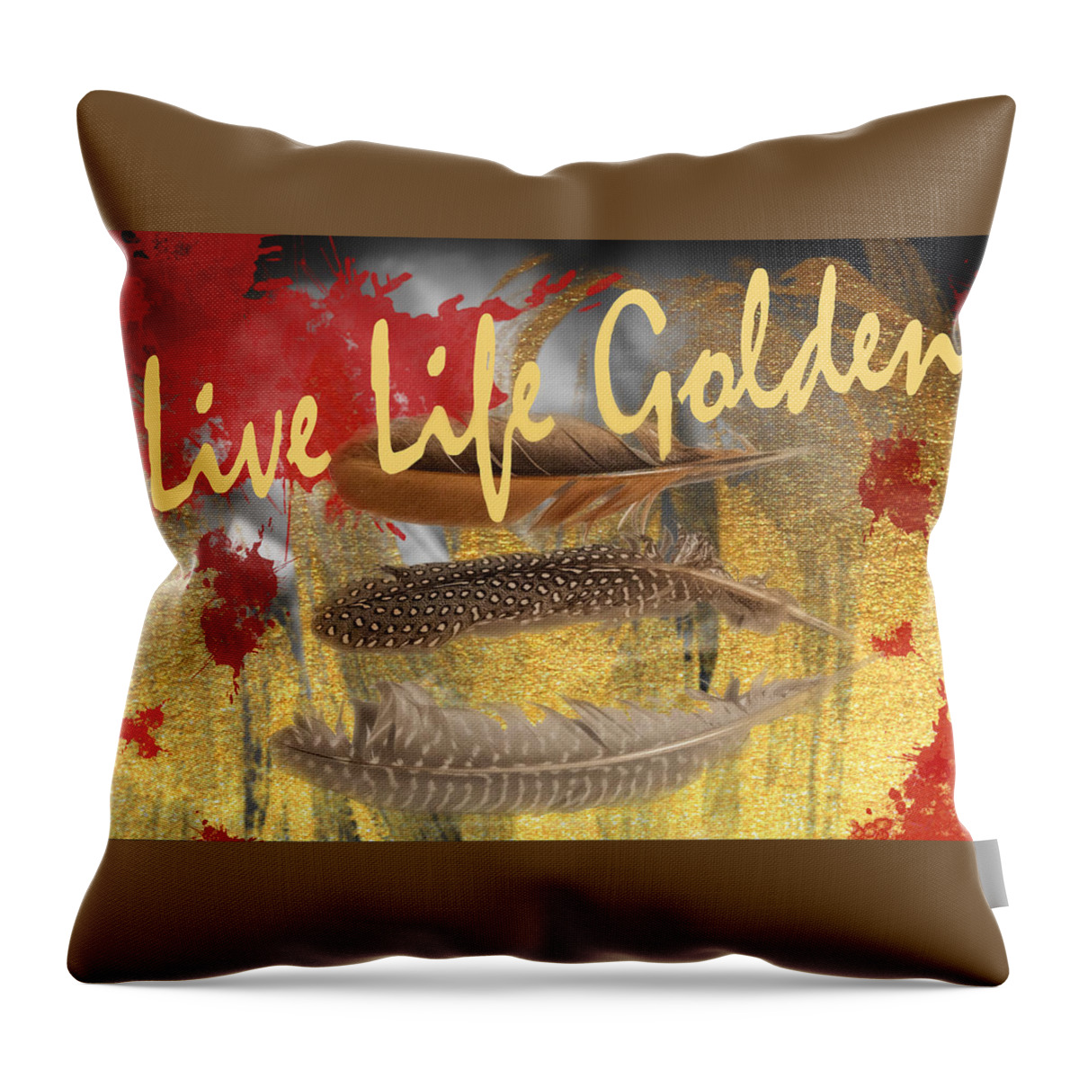 Golden Throw Pillow featuring the photograph Live Life Golden by Toni Hopper