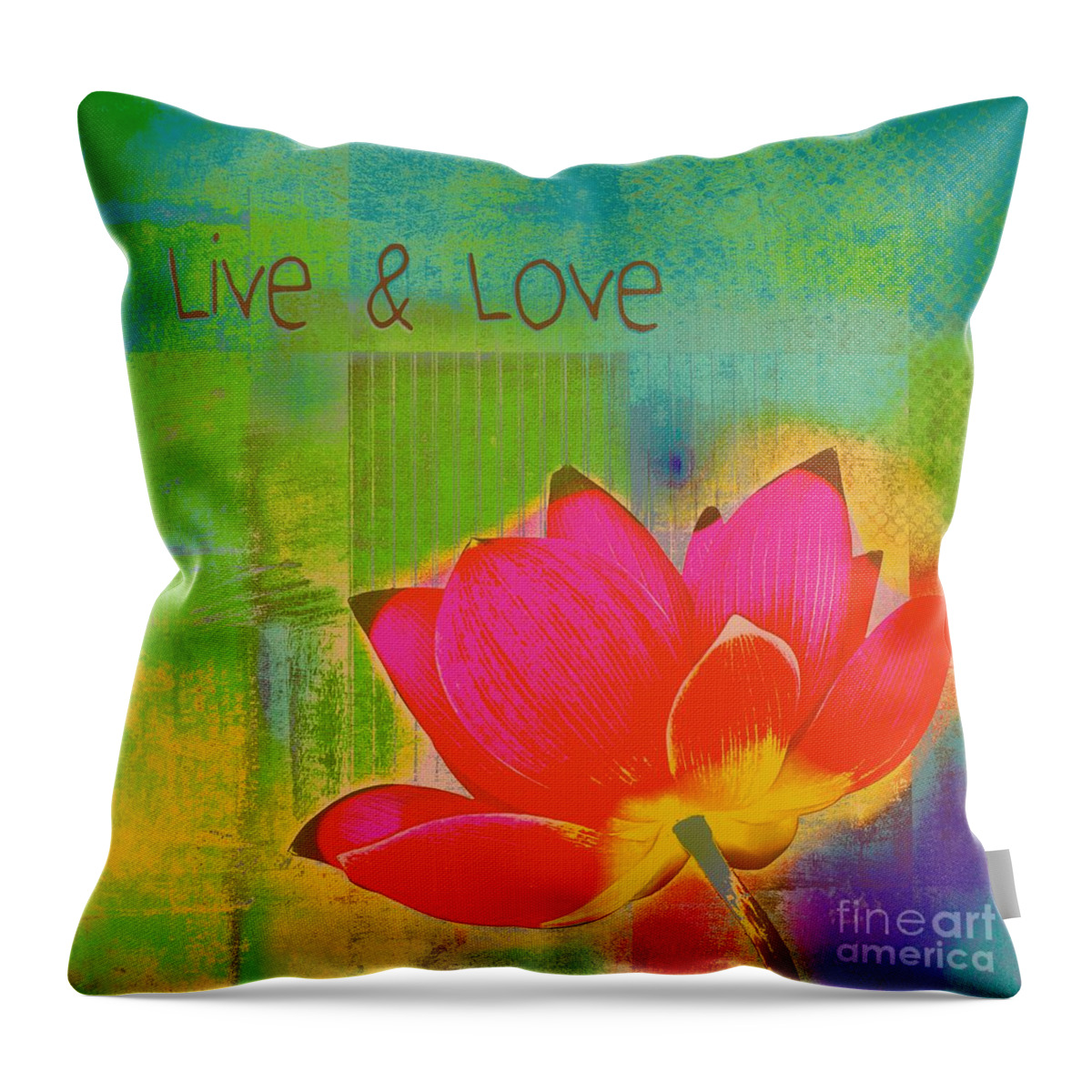 Multicolors Throw Pillow featuring the digital art Live n Love - 1122 by Variance Collections