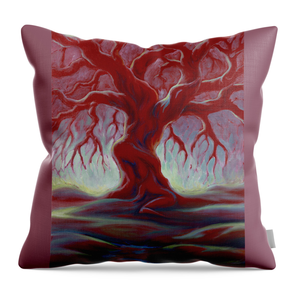 Red Oak Throw Pillow featuring the painting Live Oak by Jennifer McDuffie