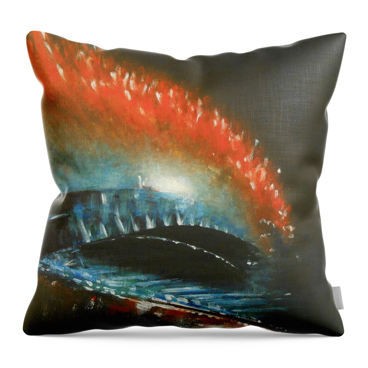 Abstract Throw Pillow featuring the painting Living Out Loud 2 by Jane See