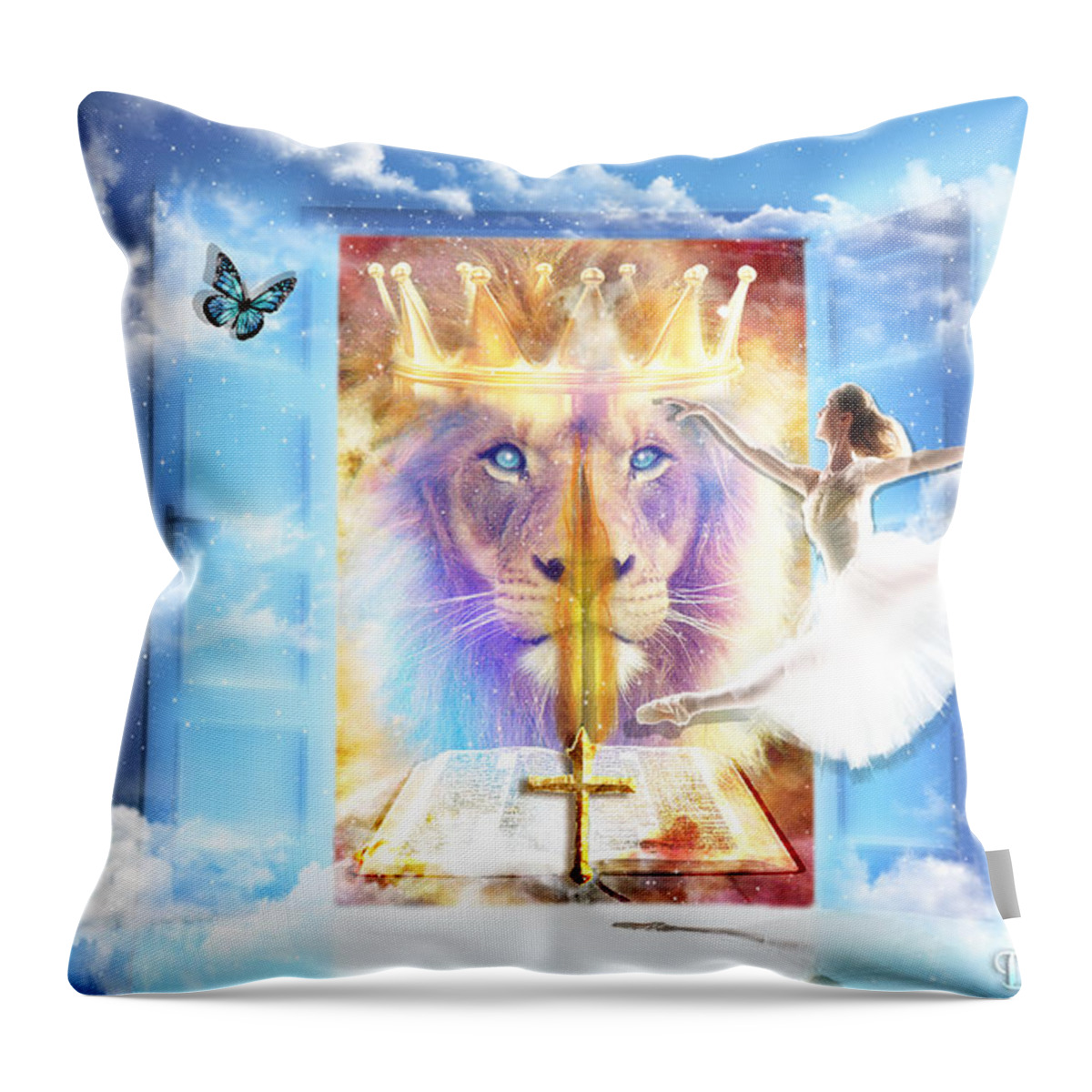 Jesus Throw Pillow featuring the digital art Living Word of God by Dolores Develde