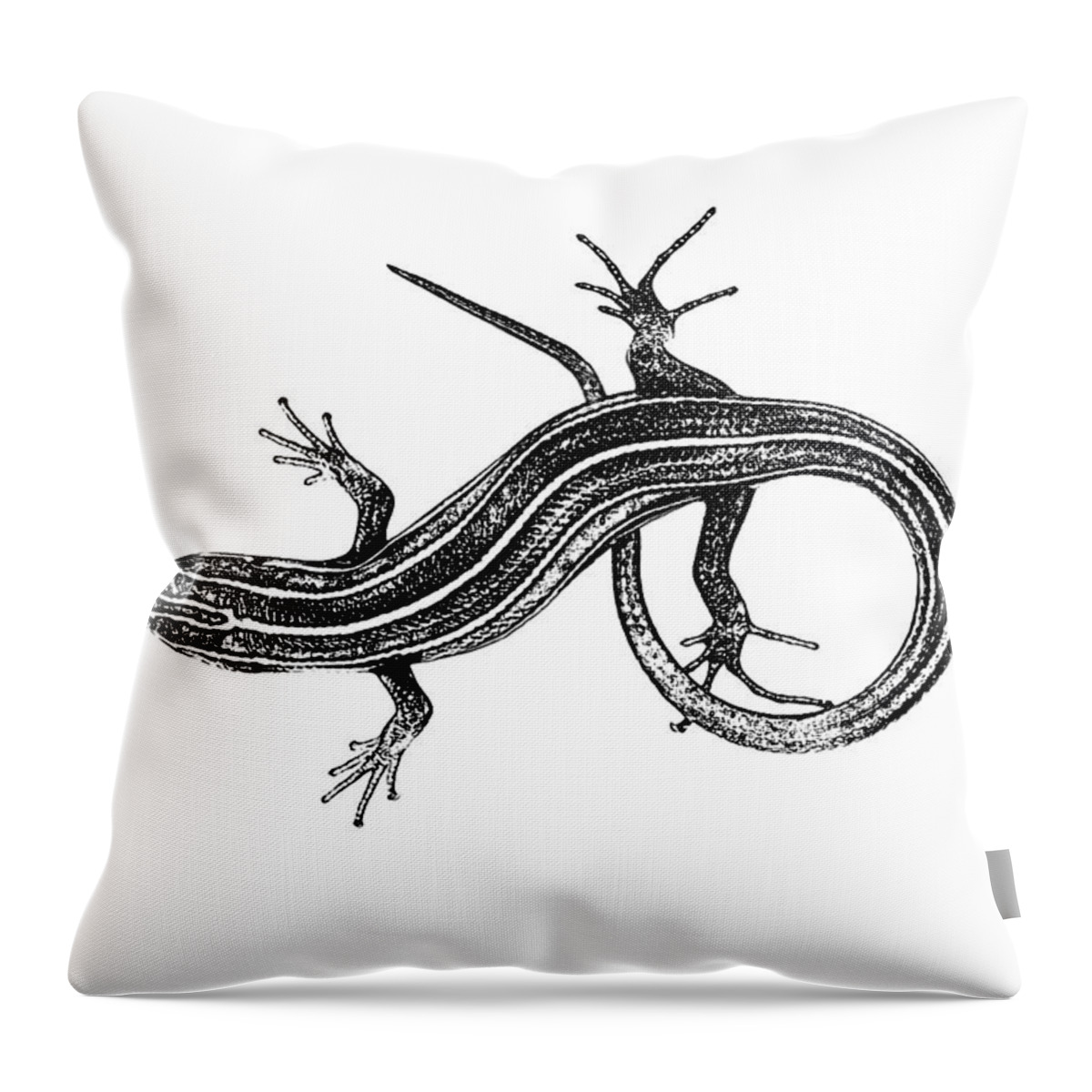 Lizard Throw Pillow featuring the digital art Lizard Drawing by Morgan Carter