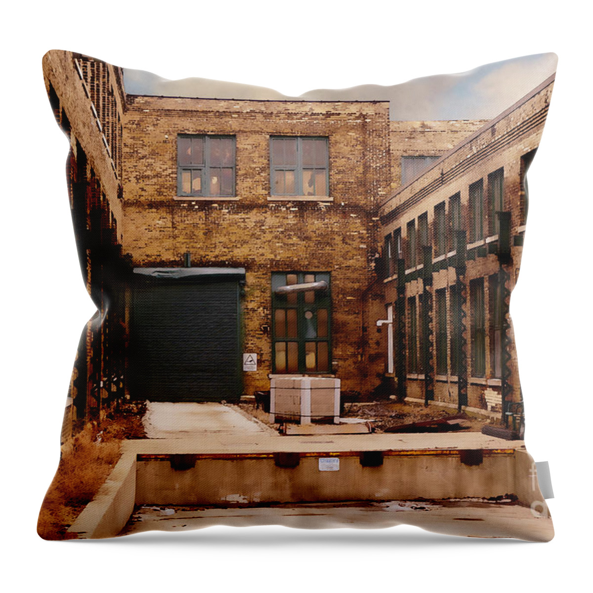 Architecture Throw Pillow featuring the digital art Loading Dock by David Blank