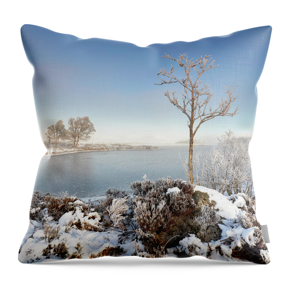 Glencoe Throw Pillow featuring the photograph Loch Ba Winter by Grant Glendinning