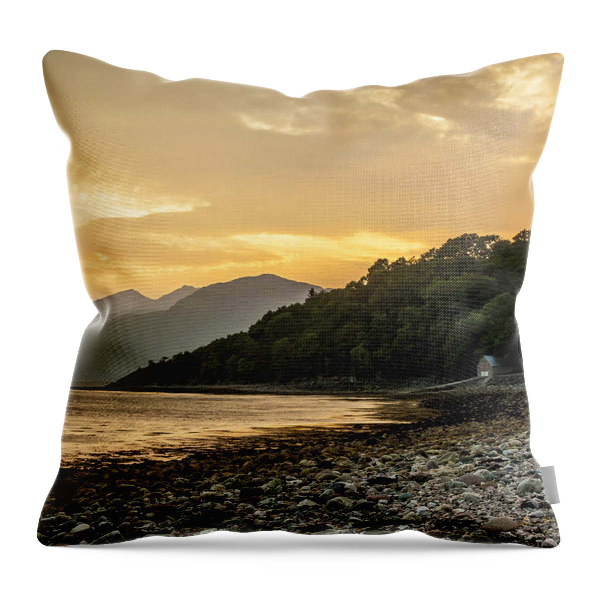 Linnhe Throw Pillow featuring the photograph Loch Linnhe at Sunset. by John Paul Cullen