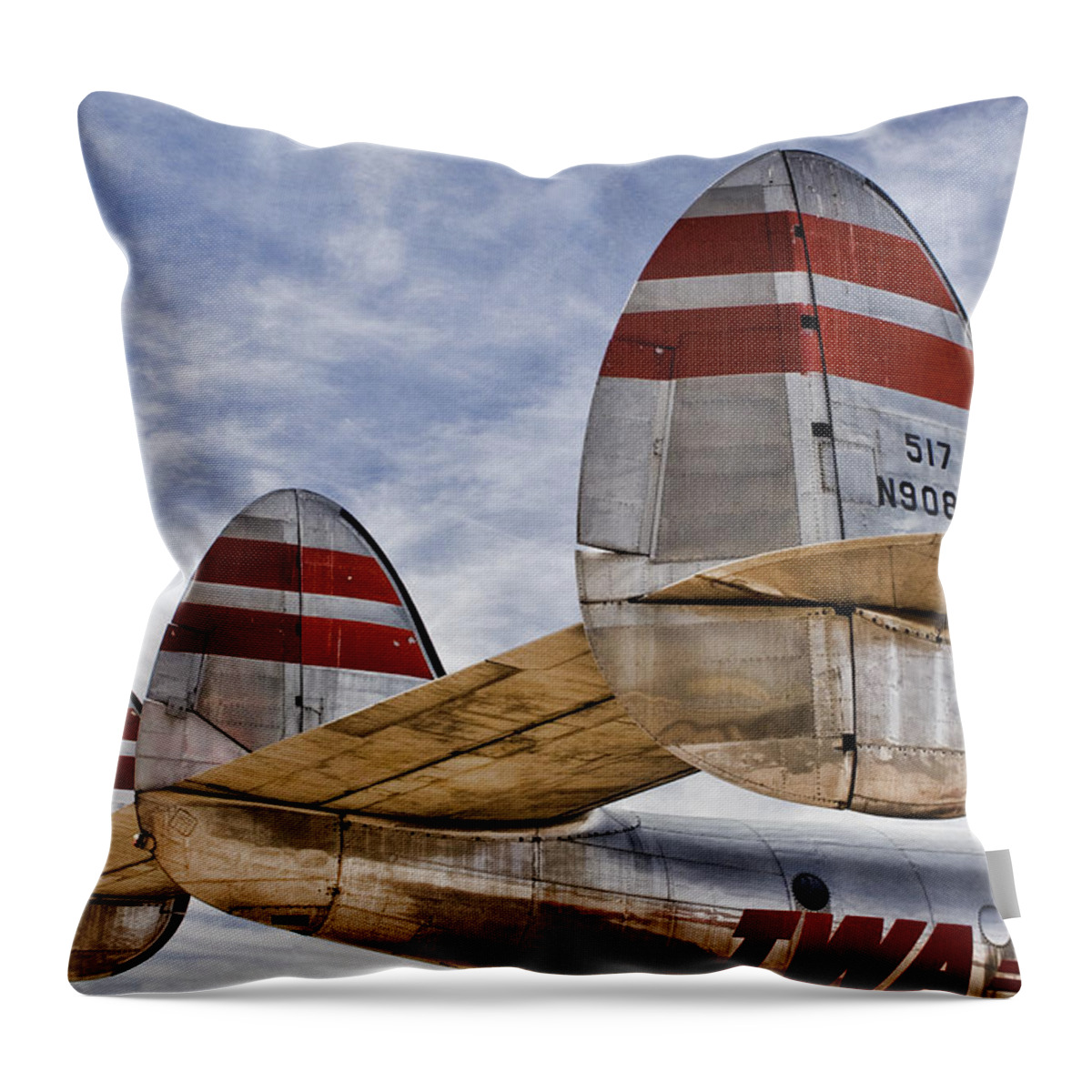 Lockheed Throw Pillow featuring the photograph Lockheed Constellation by Carol Leigh