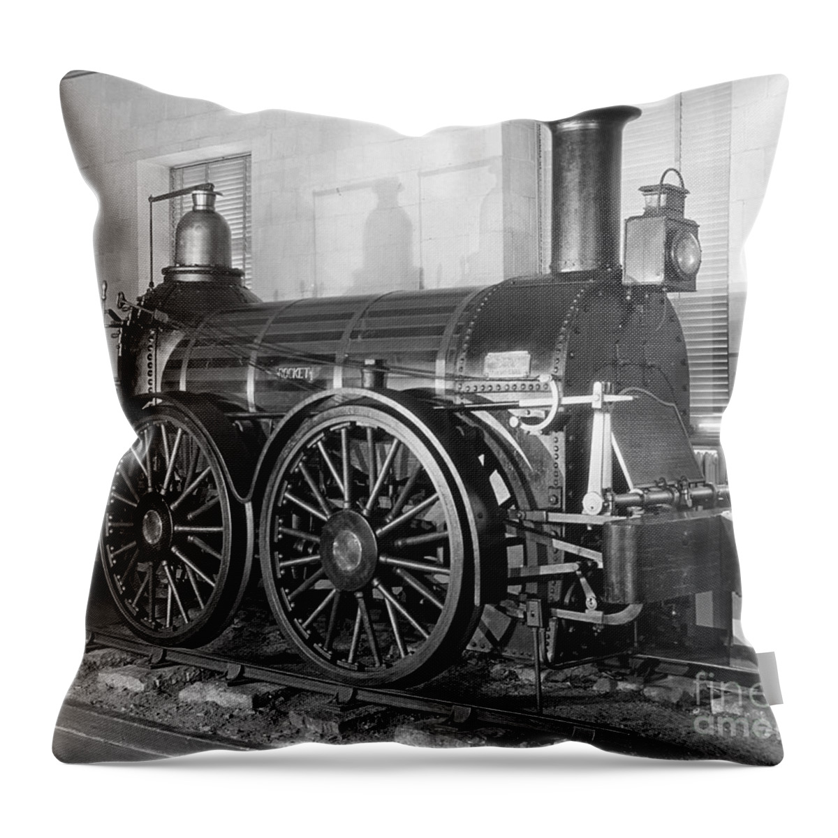 1829 Throw Pillow featuring the photograph Locomotive: Rocket, 1829 by Granger