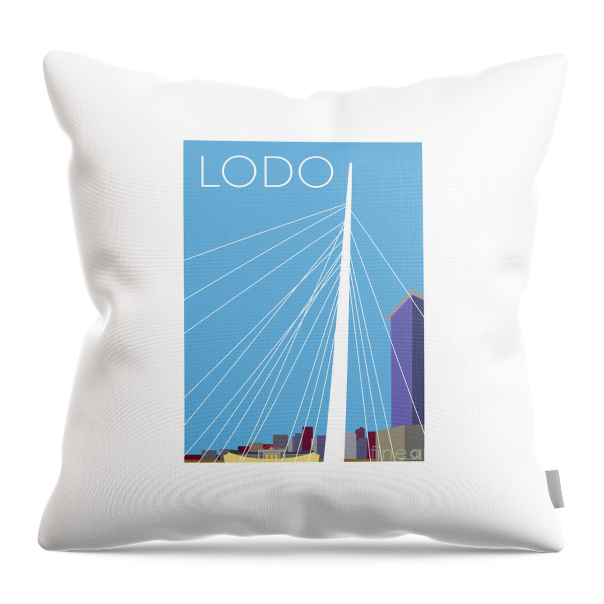 Denver Throw Pillow featuring the digital art LODO/Blue by Sam Brennan
