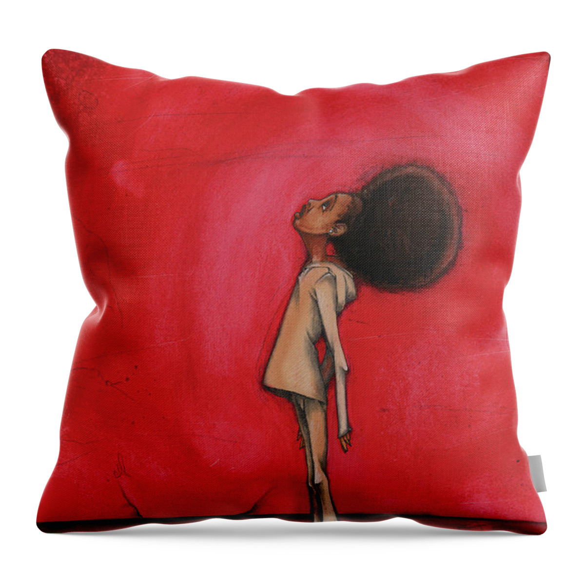 Girl Throw Pillow featuring the painting Lois by T Brown