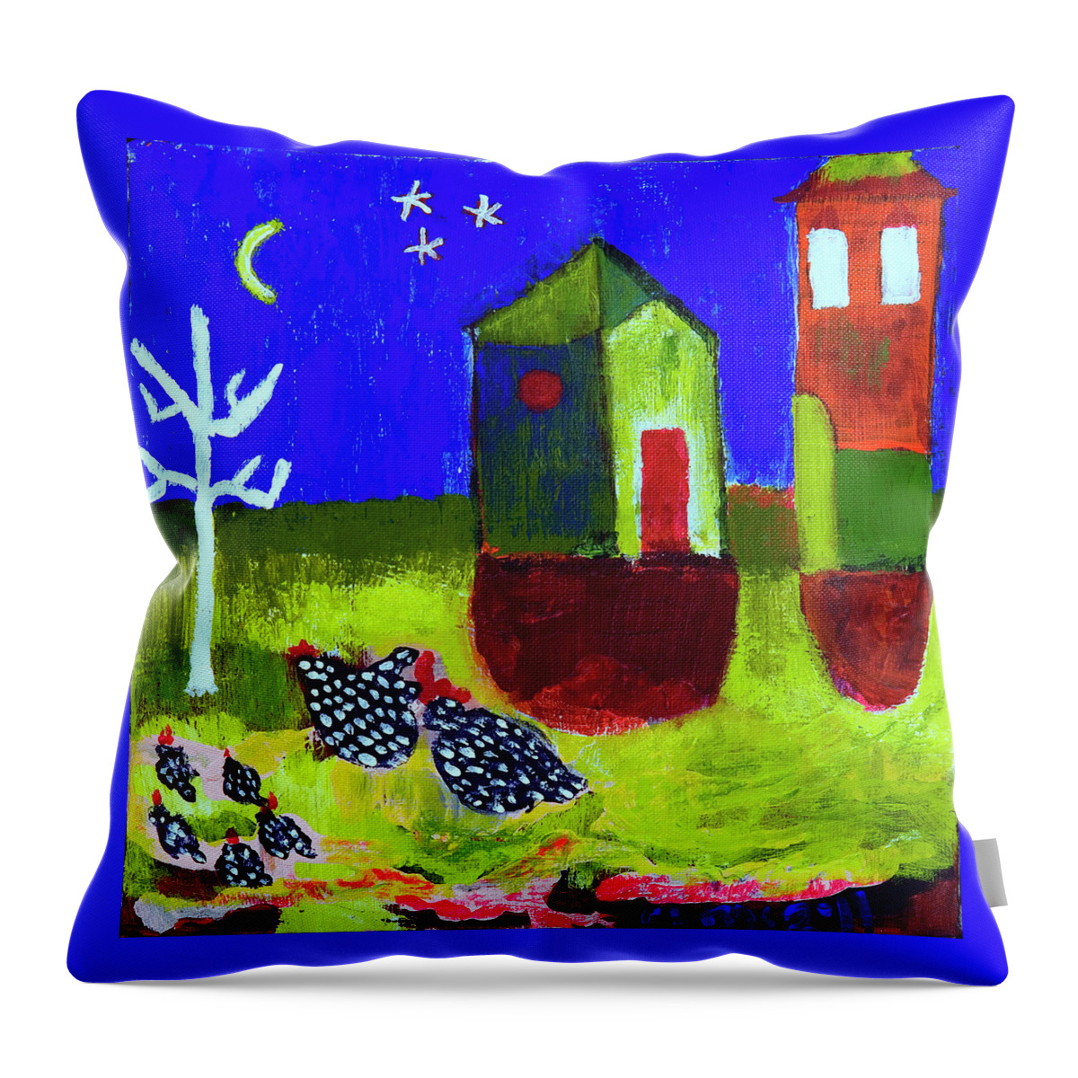 Houses Throw Pillow featuring the painting Lollipop Village by Angela Annas