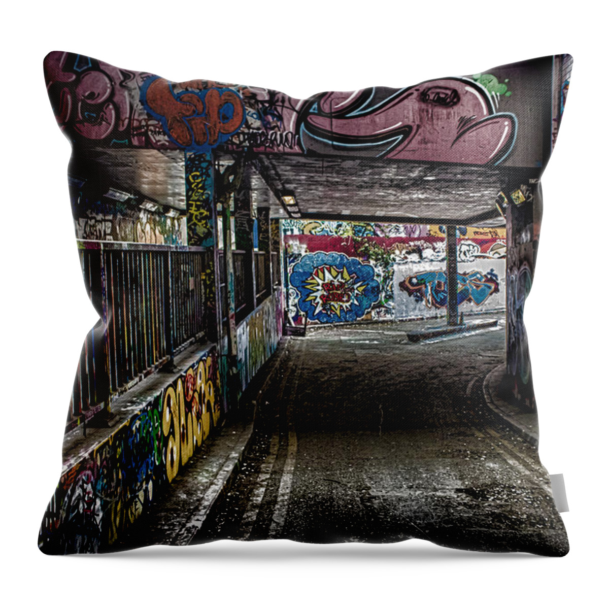 Graffiti Throw Pillow featuring the photograph London Graffiti by Martin Newman