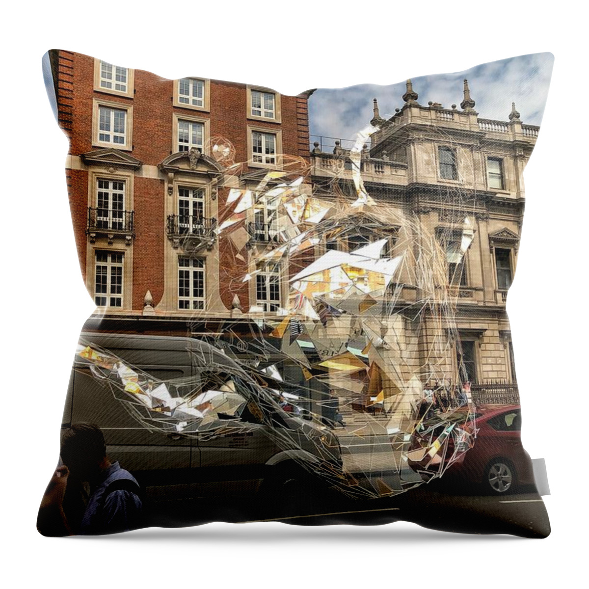 Reflections Throw Pillow featuring the photograph London Tea Time by Diana Rajala