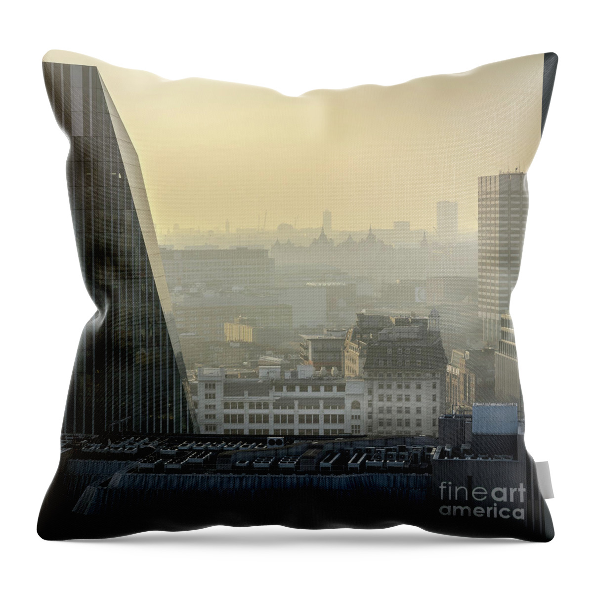 London Throw Pillow featuring the photograph London's Rooftops by Perry Rodriguez