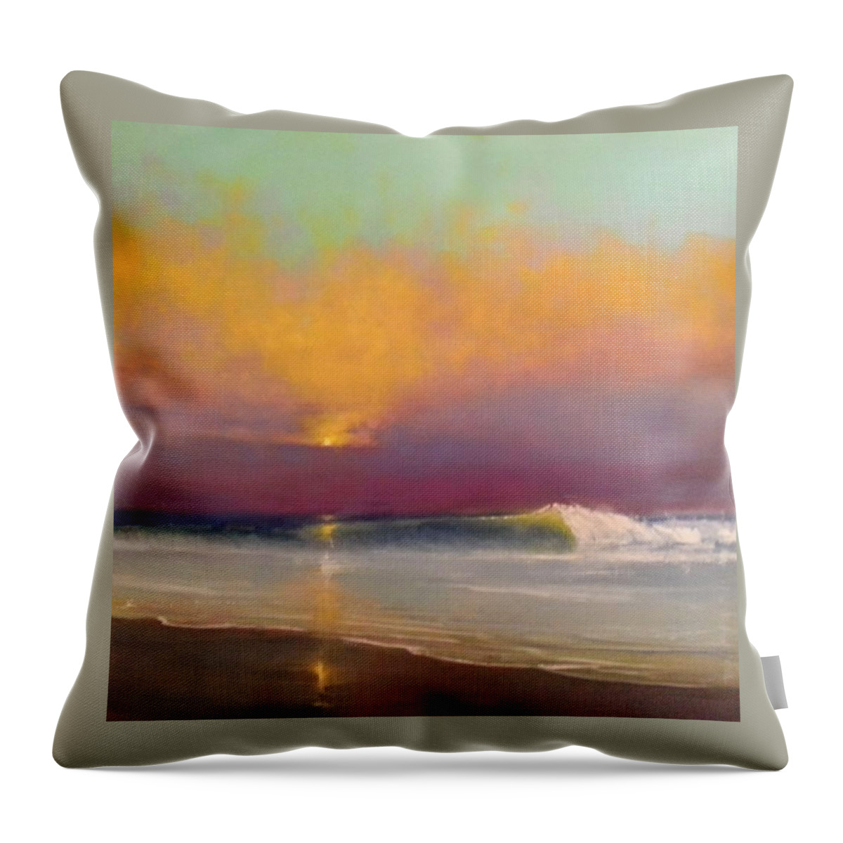  Throw Pillow featuring the painting Lone Breaker by Jessica Anne Thomas