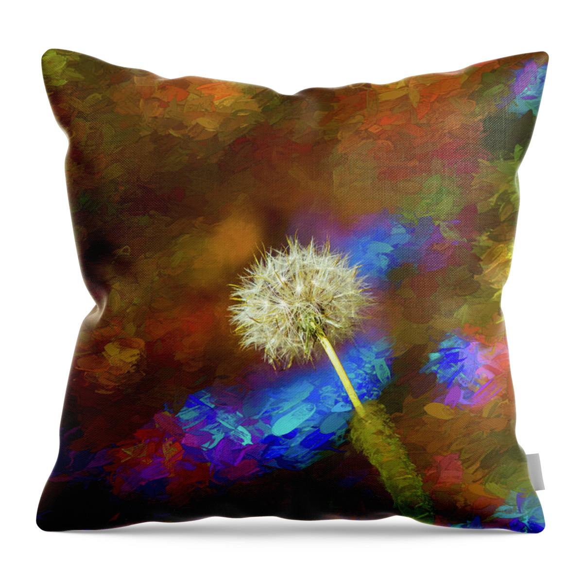 Flower Throw Pillow featuring the photograph Lone dandelion by Sheila Smart Fine Art Photography