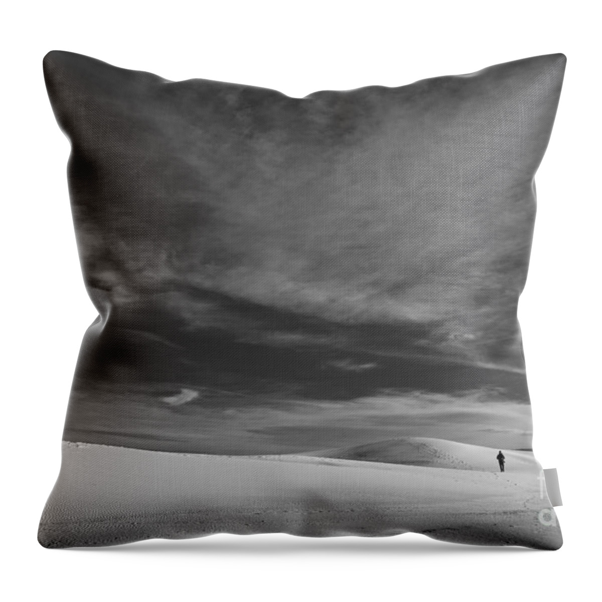 White Sand Throw Pillow featuring the photograph Loneliness by Olivier Steiner