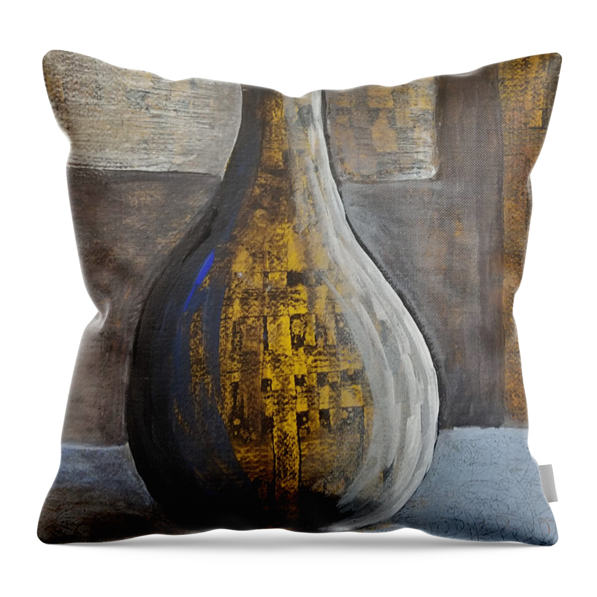 Vase Throw Pillow featuring the painting Lonely by Elise Boam