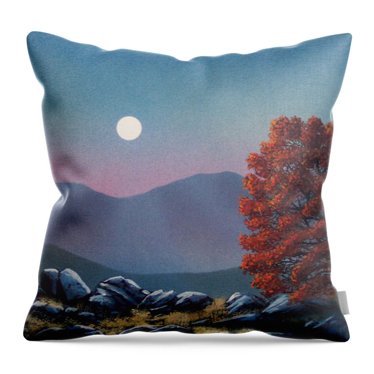 Landscape Throw Pillow featuring the painting Lonely Sentinel Tree by Frank Wilson