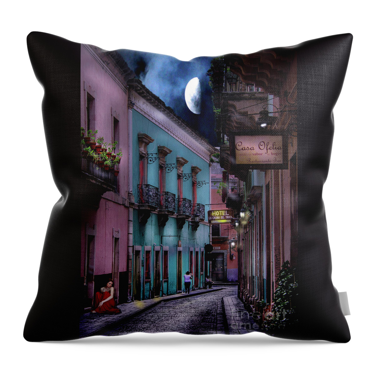 Empty Street Throw Pillow featuring the photograph Lonely Street by Barry Weiss