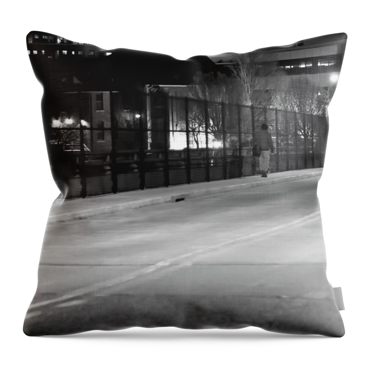 Kansas City Throw Pillow featuring the photograph Lonely Walk by Angie Rayfield
