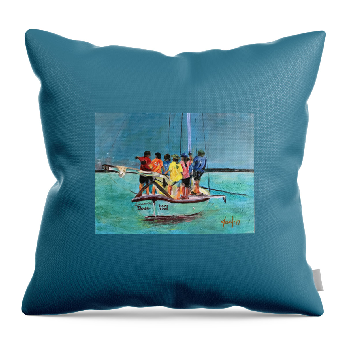 Hope Town Throw Pillow featuring the painting Lonesome Dove III by Josef Kelly