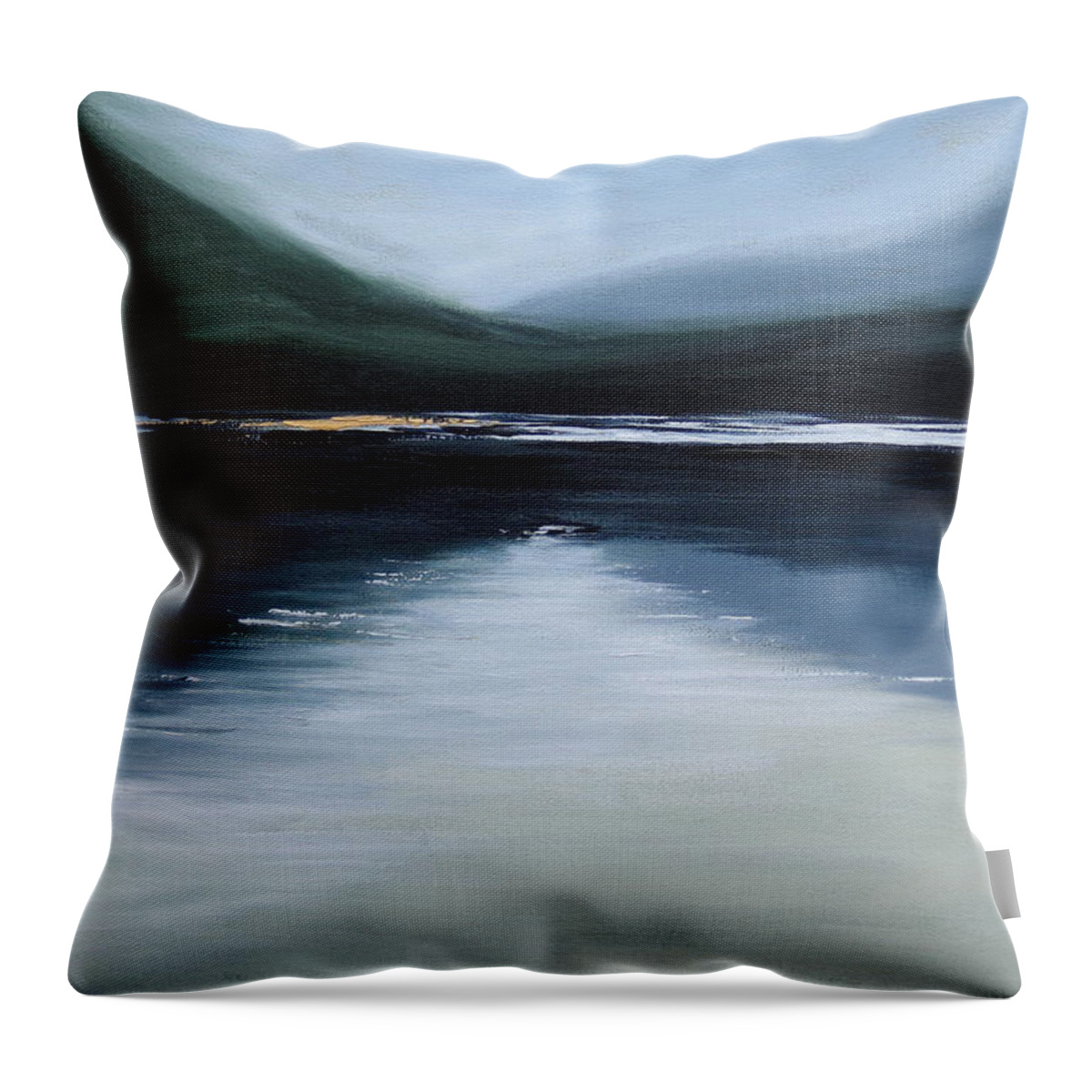 Natalie Eisen Throw Pillow featuring the painting Lonesome Lake by Outre Art Natalie Eisen