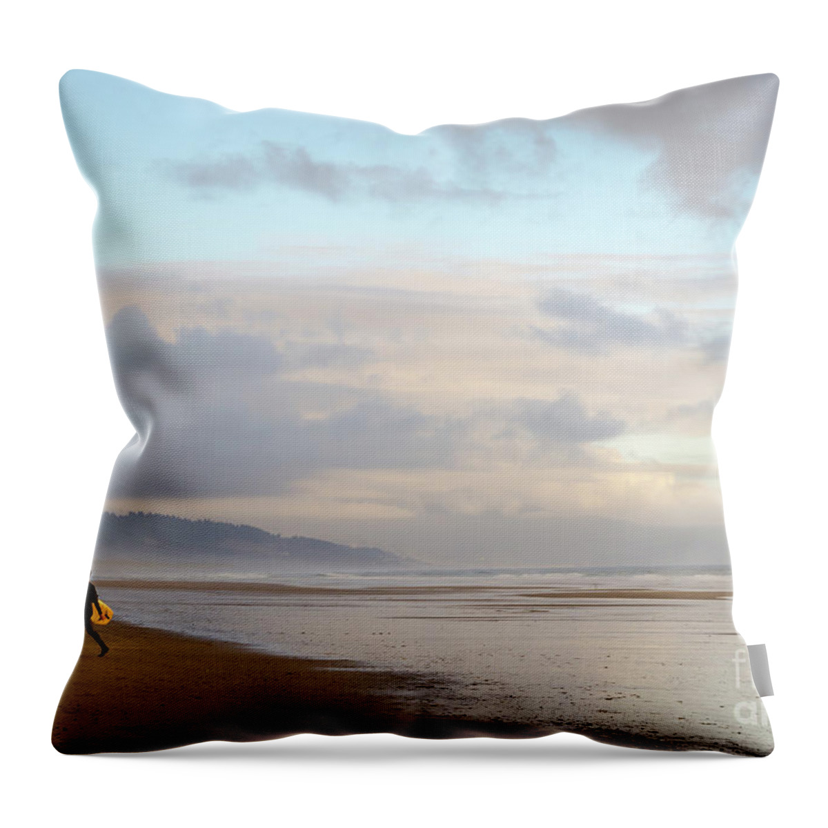 Surfing Throw Pillow featuring the photograph Long day surfing by Paul Quinn