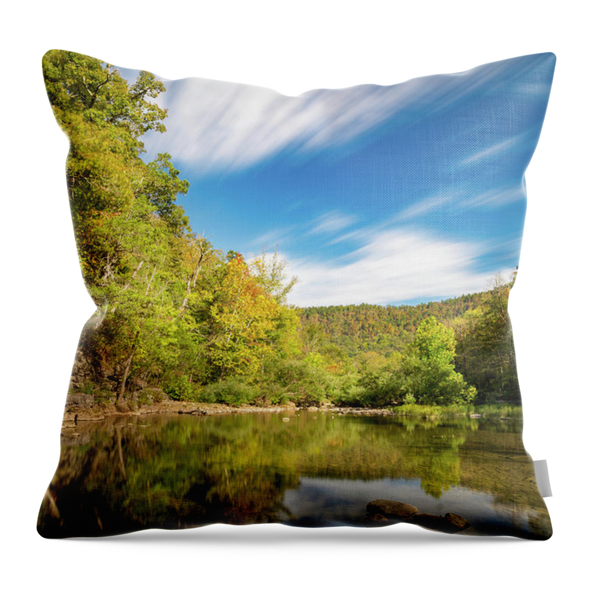 Arkansas Throw Pillow featuring the photograph Long exposure richland creek 2 by Mati Krimerman