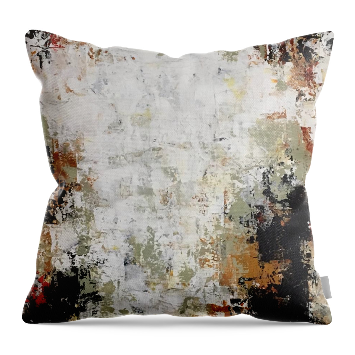 Acrylic Abstract Throw Pillow featuring the painting Long Journey by Suzzanna Frank