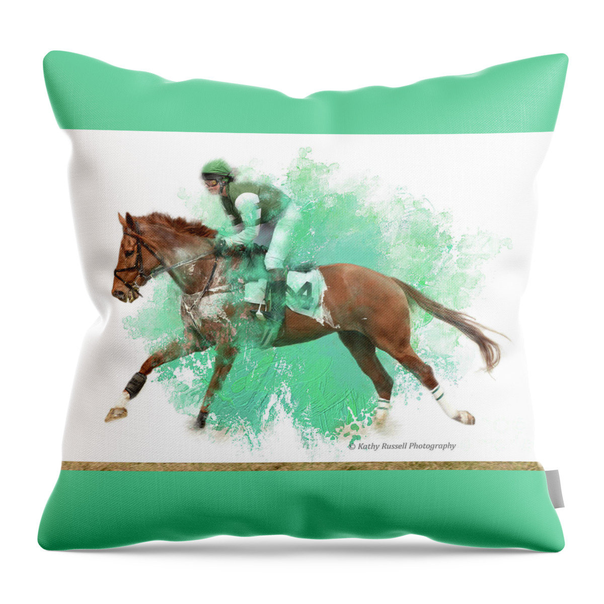 Throw Pillow featuring the digital art Long Stretch by Kathy Russell