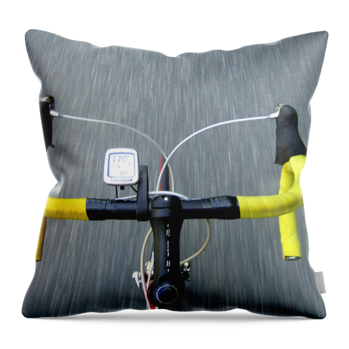 Bike Handlebars Throw Pillow featuring the photograph Look Ma   No Hands by Pat Moore