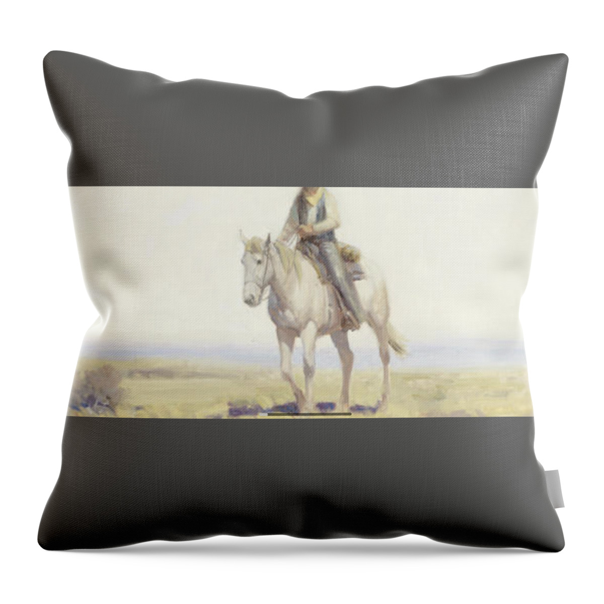 Robert Pummill (american Throw Pillow featuring the painting Lookin for strays by Robert Pummill