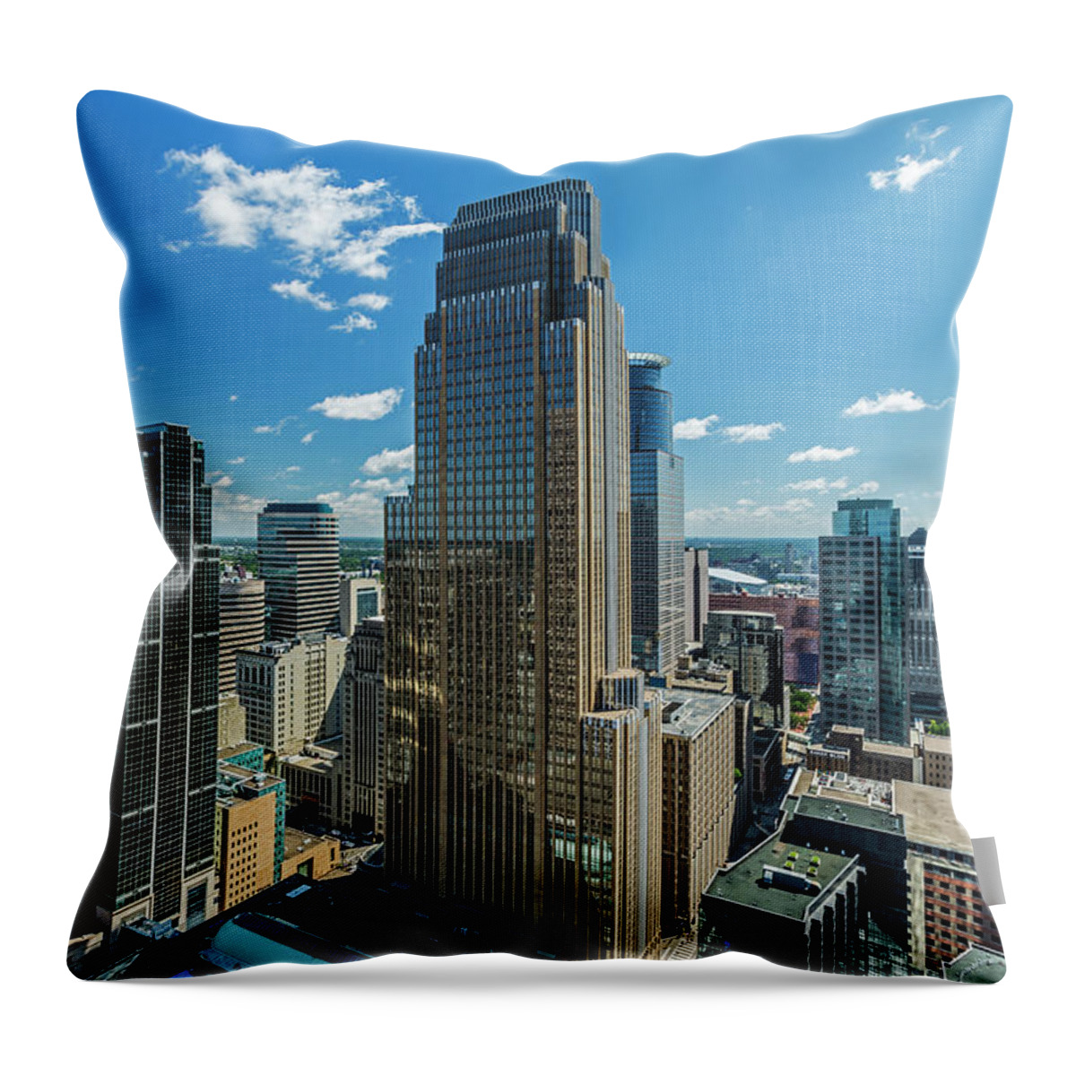 Minneapolis Throw Pillow featuring the photograph Looking Across the City by Lonnie Paulson