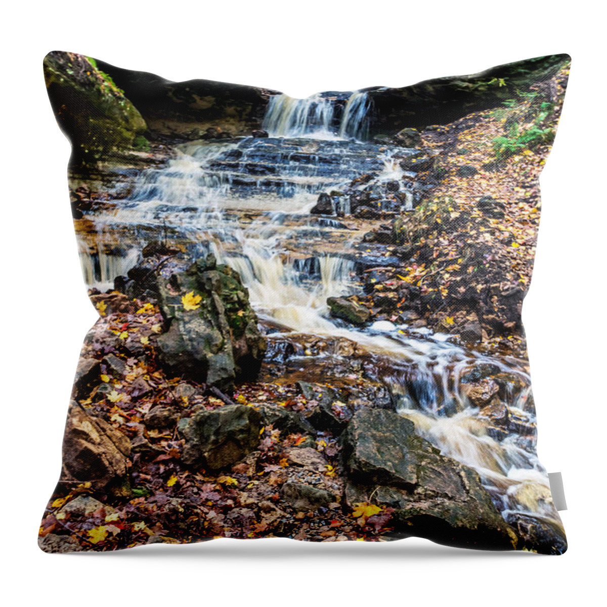 Horseshoe Falls Throw Pillow featuring the photograph Looking Down Horseshoe Falls by Lonnie Paulson