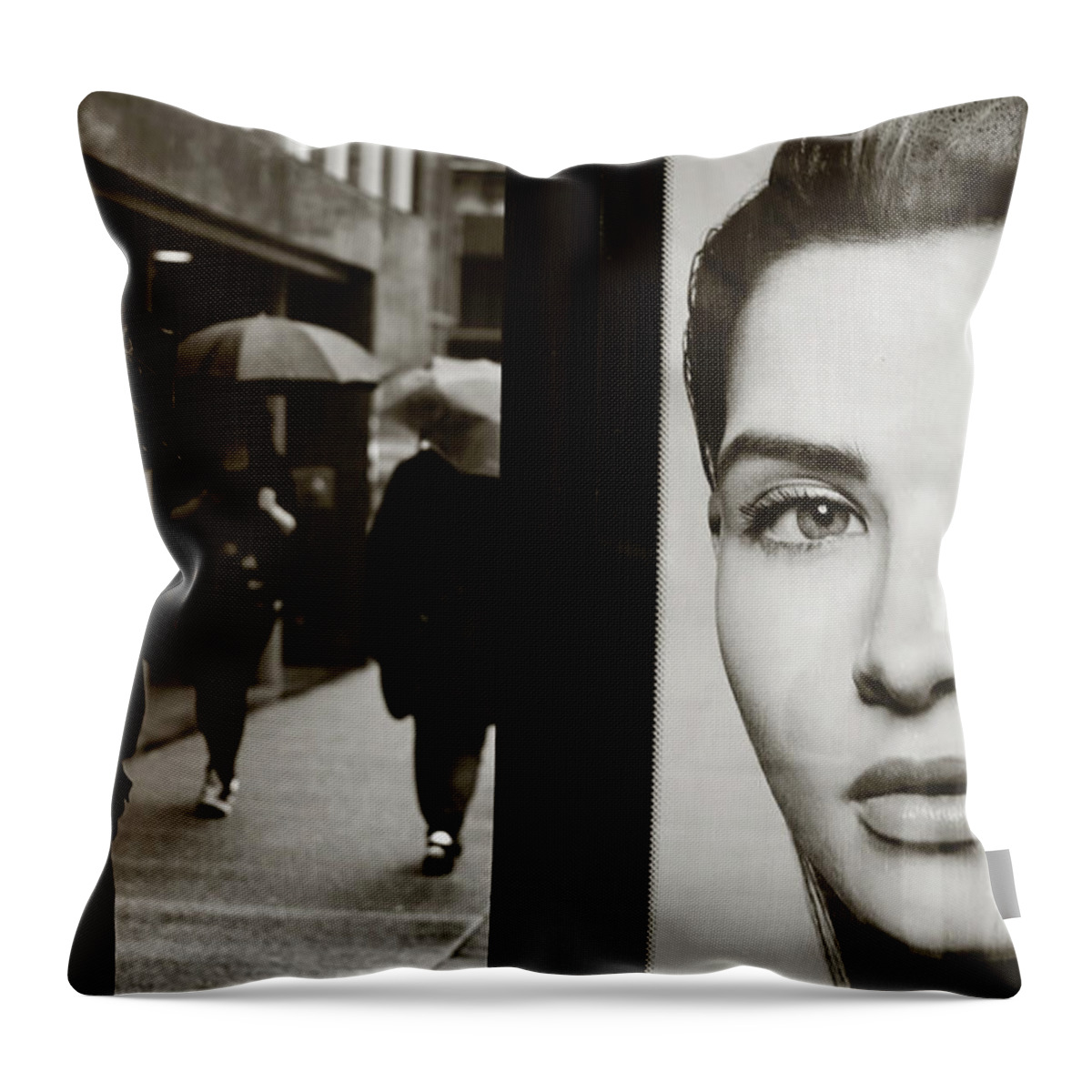 Street Photography Throw Pillow featuring the photograph Looking for your eyes by J C