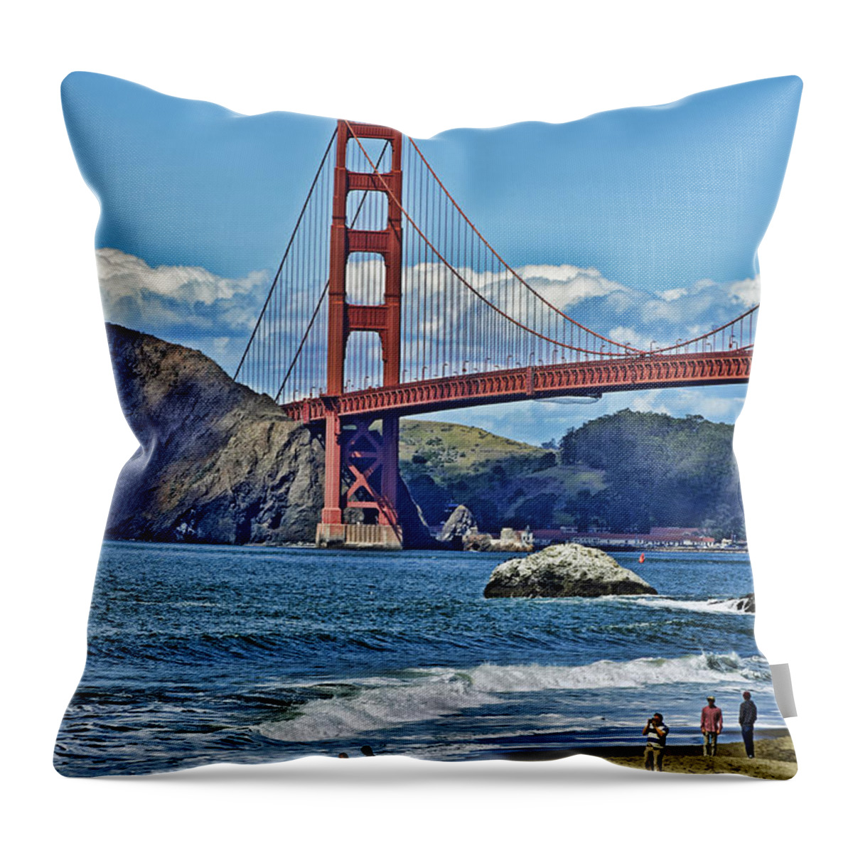 Jim Fitzpatrick Throw Pillow featuring the photograph Looking The Golden Gate Bridge Facing towards the North by Jim Fitzpatrick