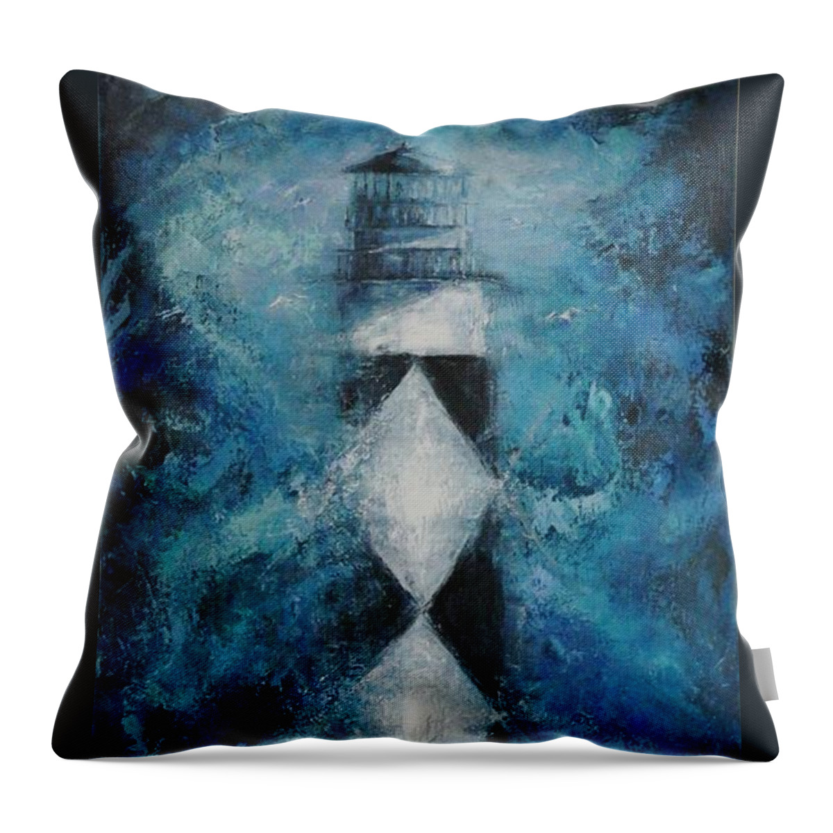 Cape Lookout Throw Pillow featuring the painting Lookout by Dan Campbell