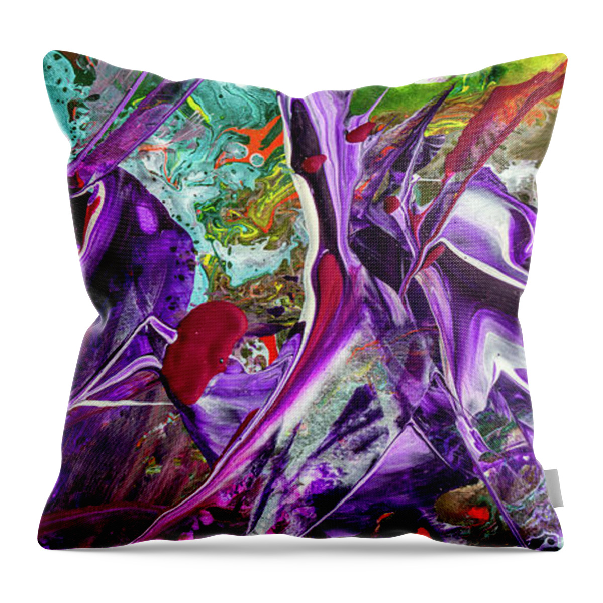 Lord Of The Rings Art Throw Pillow featuring the painting Lord Of The Rings Art - Colorful Modern Abstract Painting by Modern Abstract
