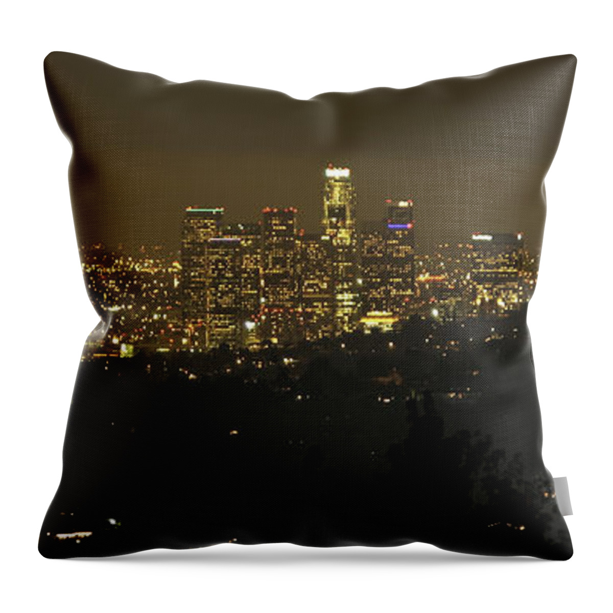 Los Angeles Throw Pillow featuring the photograph Los Angeles The City by Gilbert Artiaga