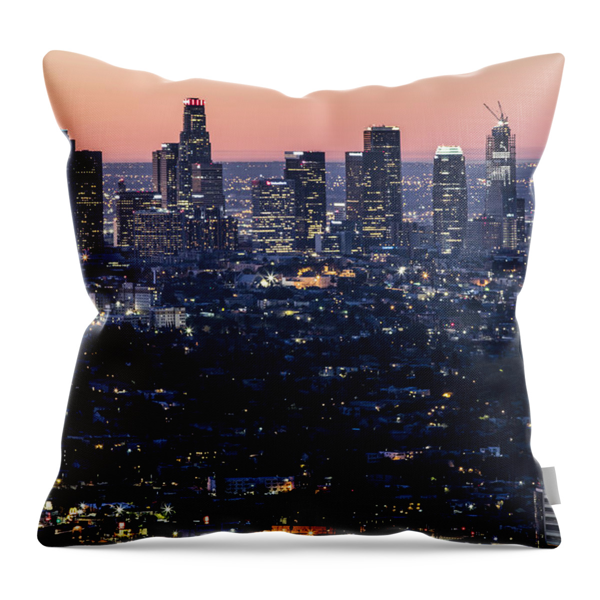 Los Angeles Throw Pillow featuring the photograph Los Angeles Sunrise Close Up by John McGraw