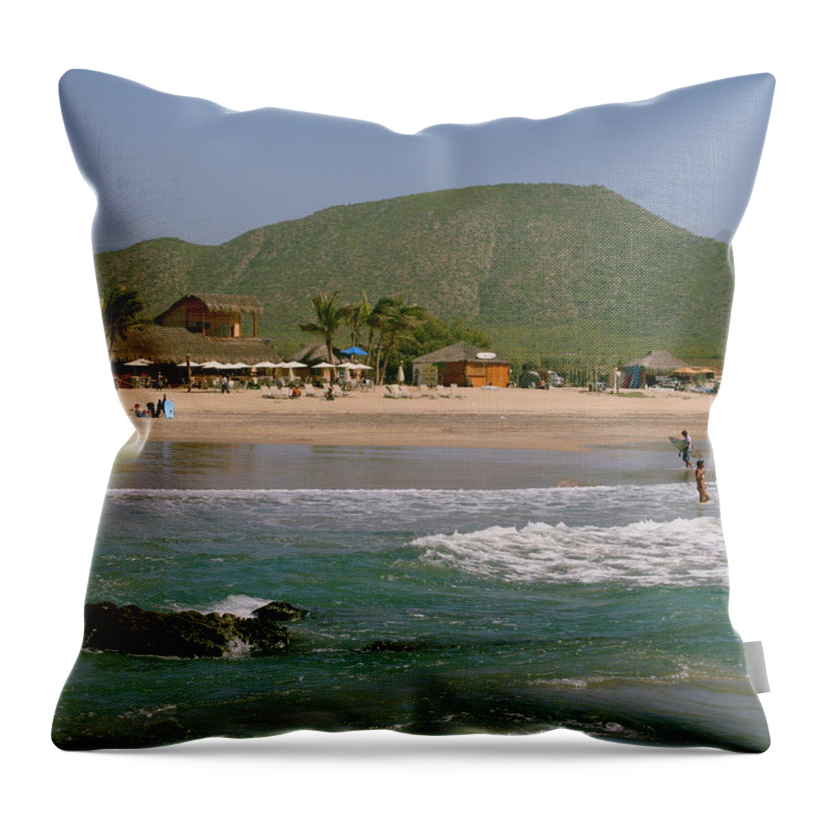 Pacific Throw Pillow featuring the photograph Los Cerritos Beach by Robert McKinstry