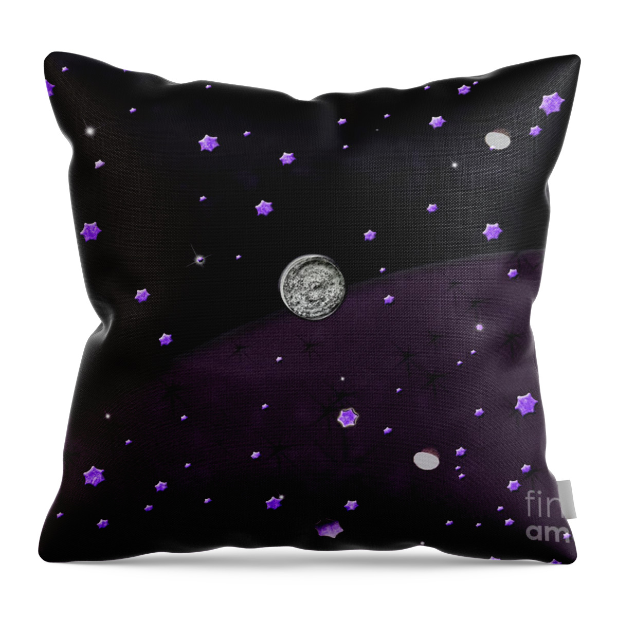 Lost In Midnight Throw Pillow featuring the photograph Lost in Midnight Charcoal Stars by Rockin Docks Deluxephotos