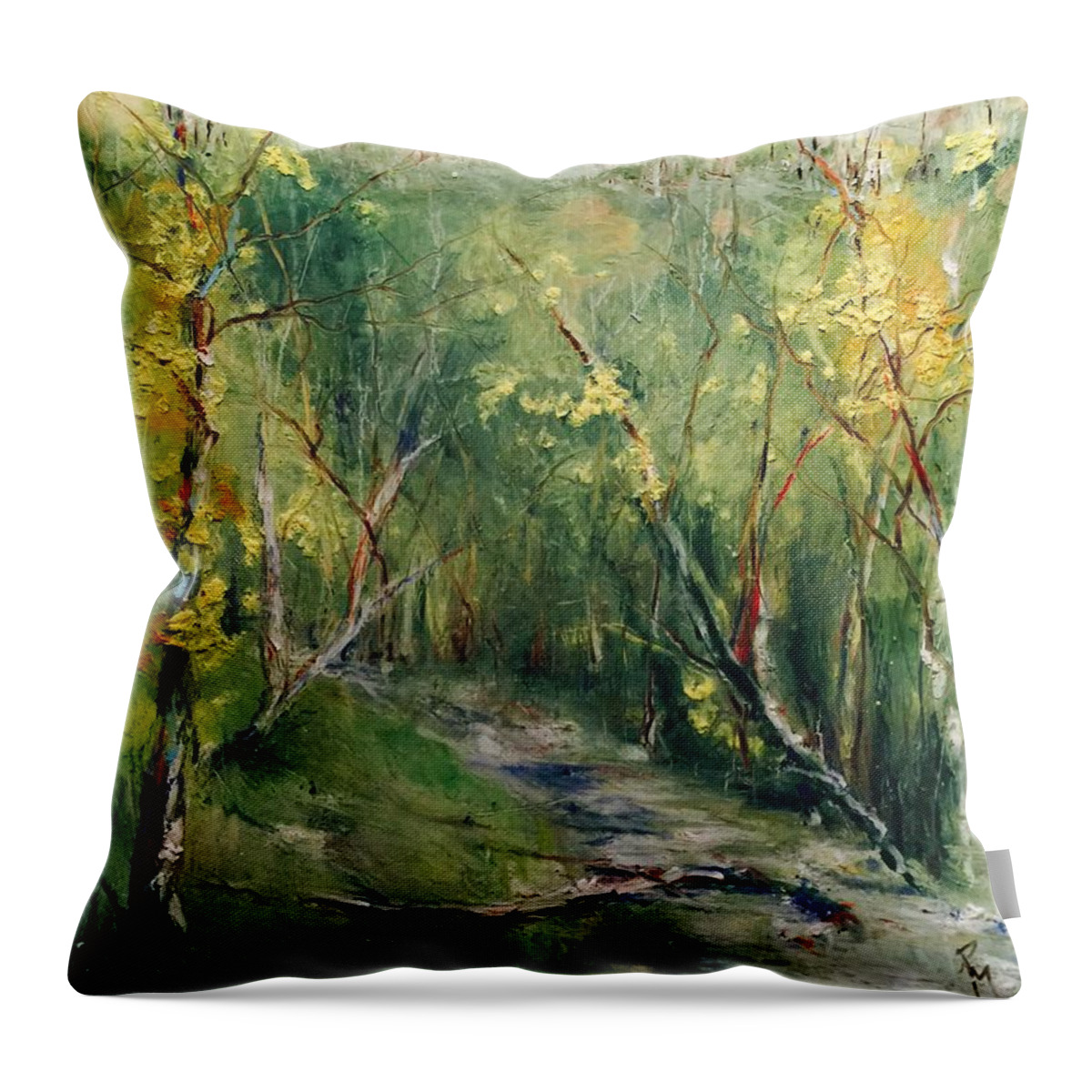  Throw Pillow featuring the painting Lost In The Moment by Robin Miller-Bookhout