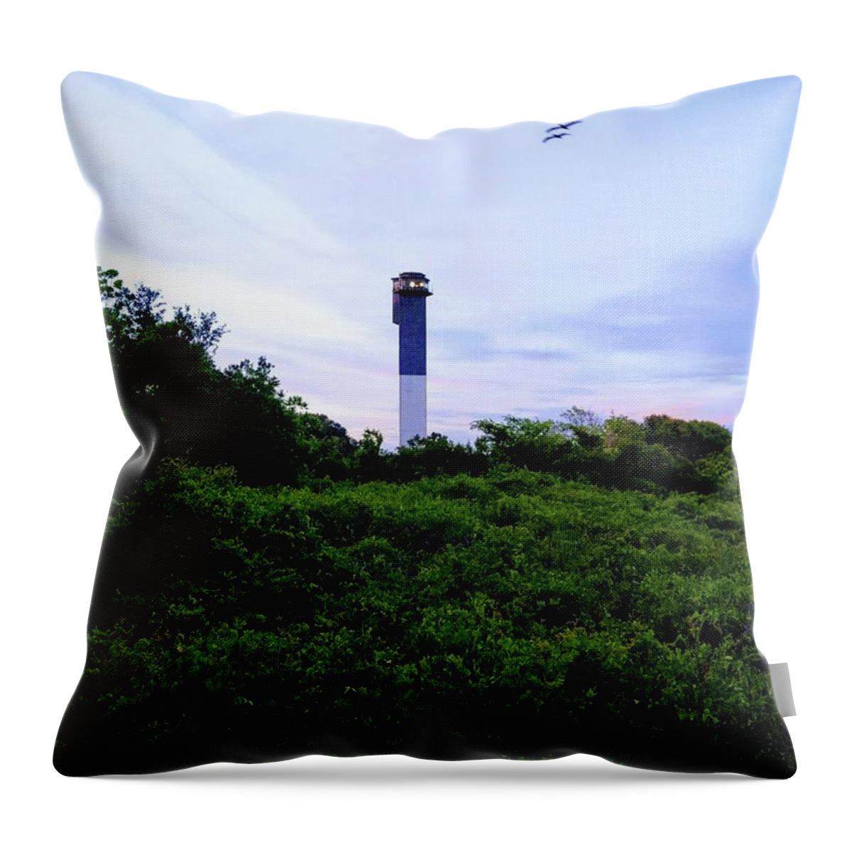 Lighthouse Throw Pillow featuring the photograph Lost Lighthouse by Sherry Kuhlkin