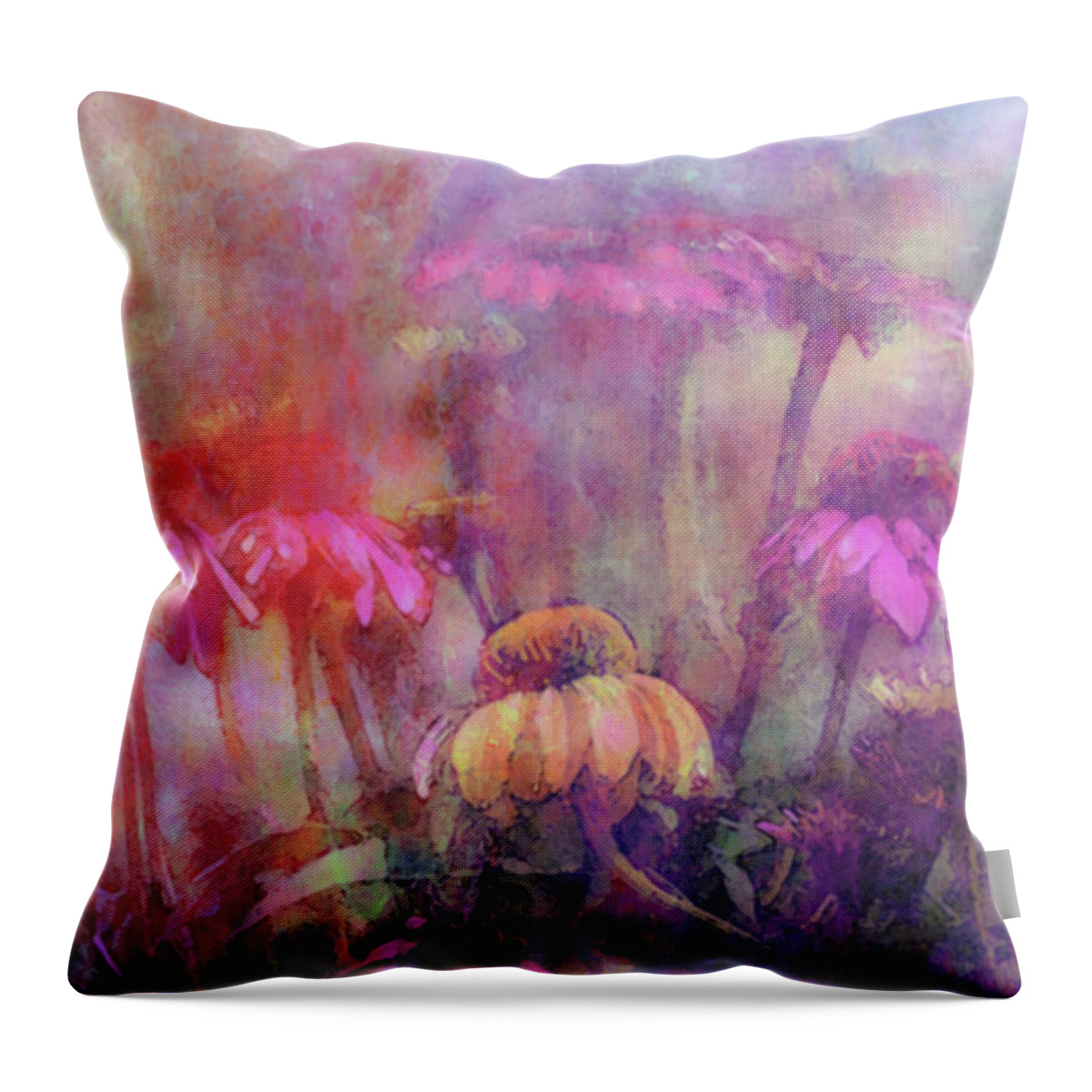 Lost Throw Pillow featuring the photograph Lost Watercolored Shower in the Garden 3873 LW_2 by Steven Ward